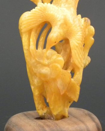 Carved Amber Hummingbird