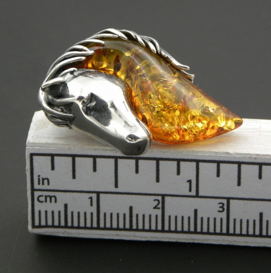 Baltic Amber horse head pendant