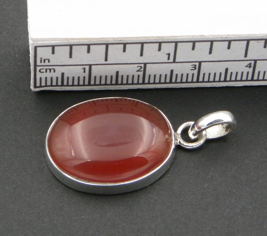 Carnelian Oval Pendant set in .925 Sterling Silver