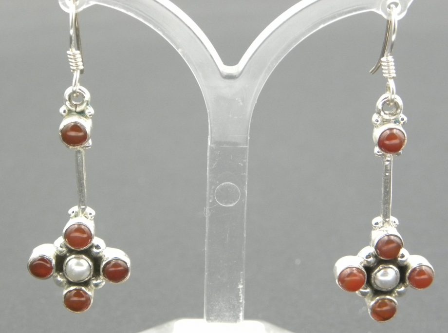 Carnelian Earrings set in Sterling Silver