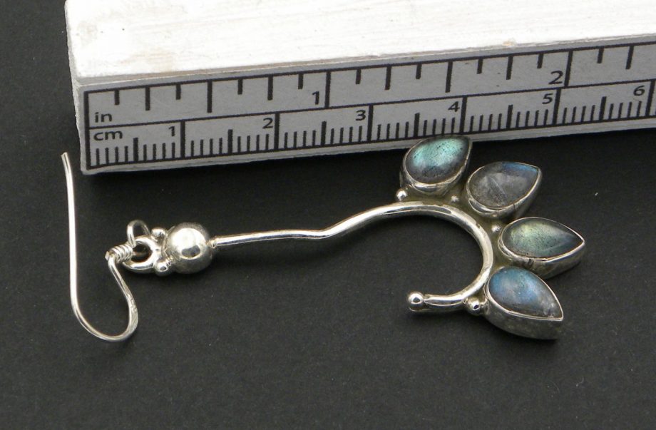 Labradorite large drop earrings