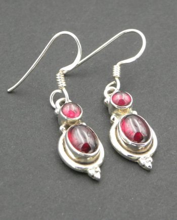 Garnet double drop earrings