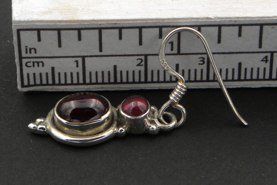 Garnet double drop earrings