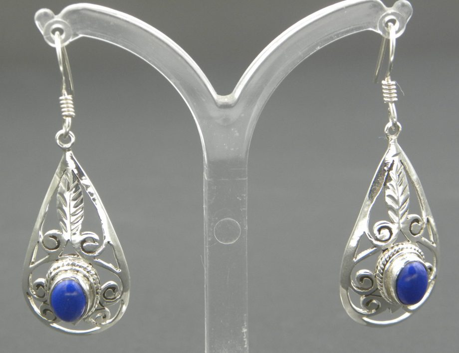 Lapis Lazuli Drop Earrings 925 silver