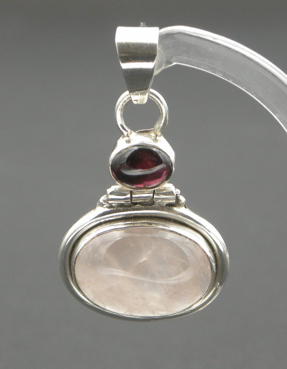 Rose Quartz and Garnet pendant