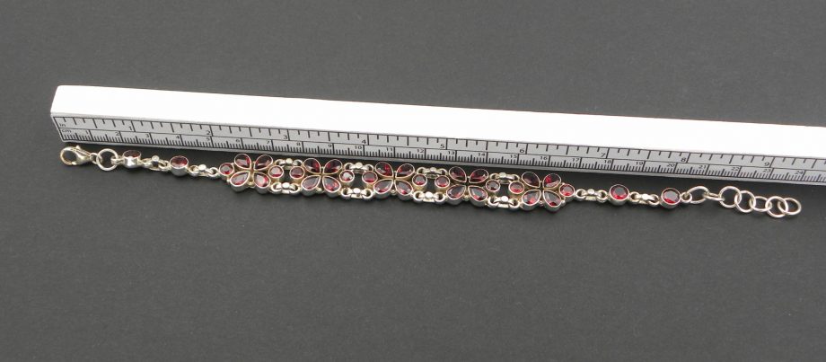 Garnet faceted flower bracelet