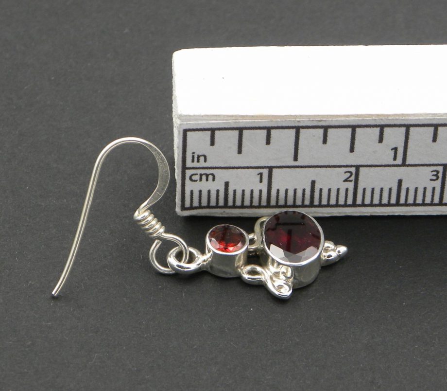 Garnet faceted drop earrings