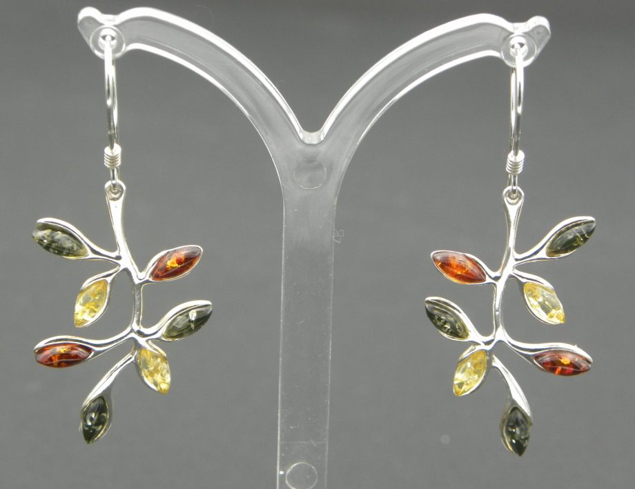 Multi colour Amber drop earrings