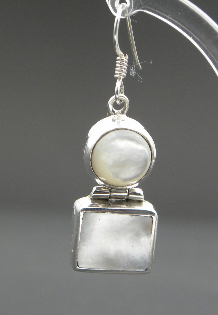 Mother of Pearl Drop earrings, set in sterling silver