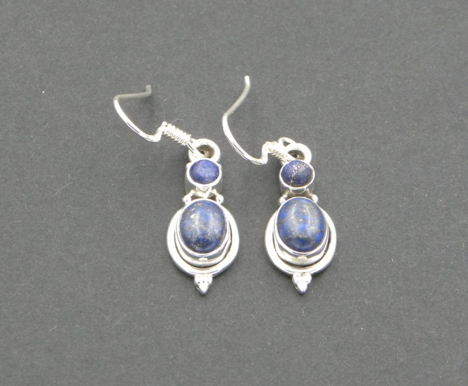 Lapis Lazuli drop earrings, set in sterling silver