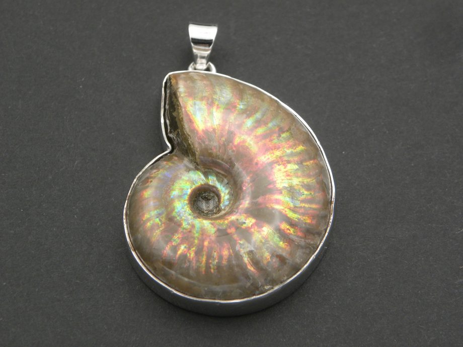 Iridescent Ammonite Pendant