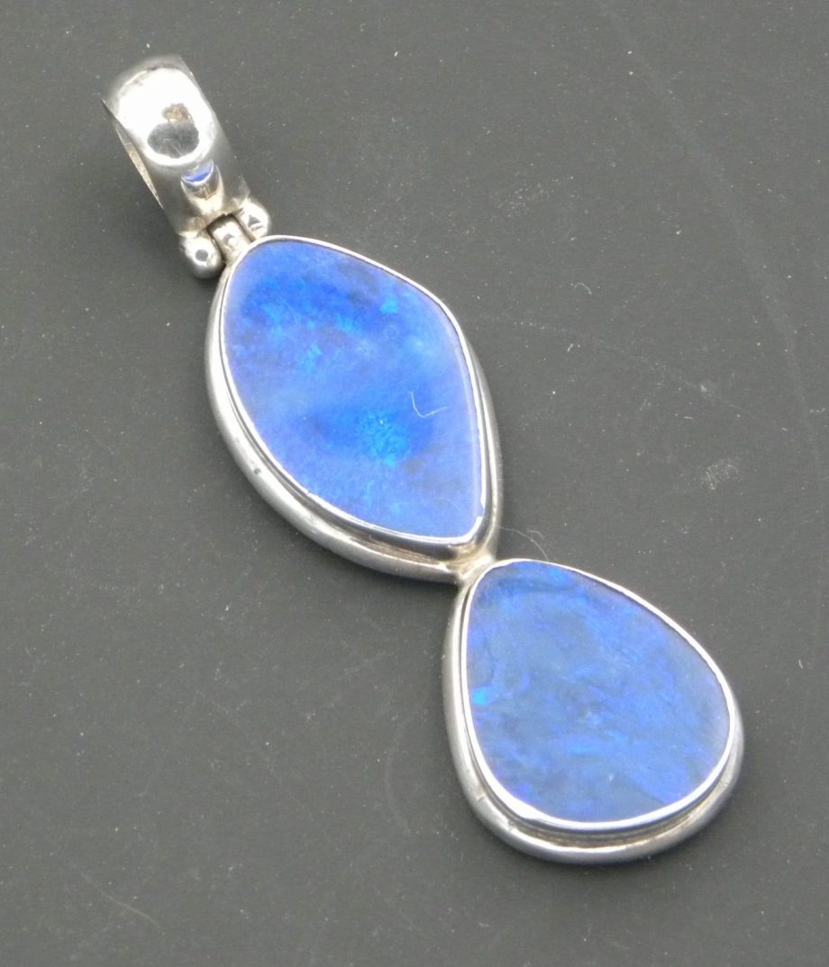 Blue Opal Pendant set in Sterling Silver