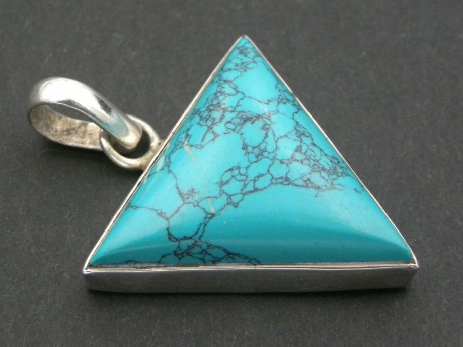 Large Blue Howlite Triangular Shape Pendant