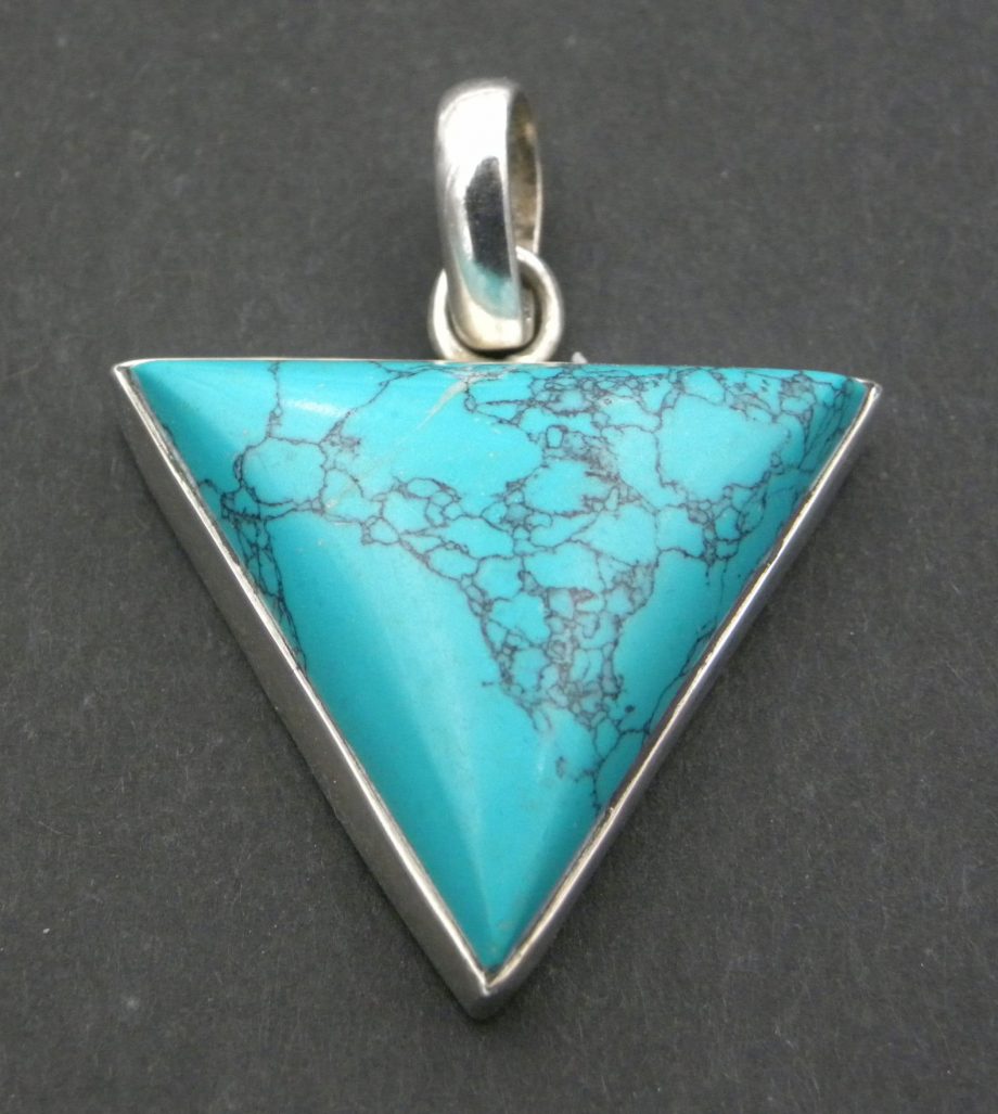 Large Blue Howlite Triangular Shape Pendant