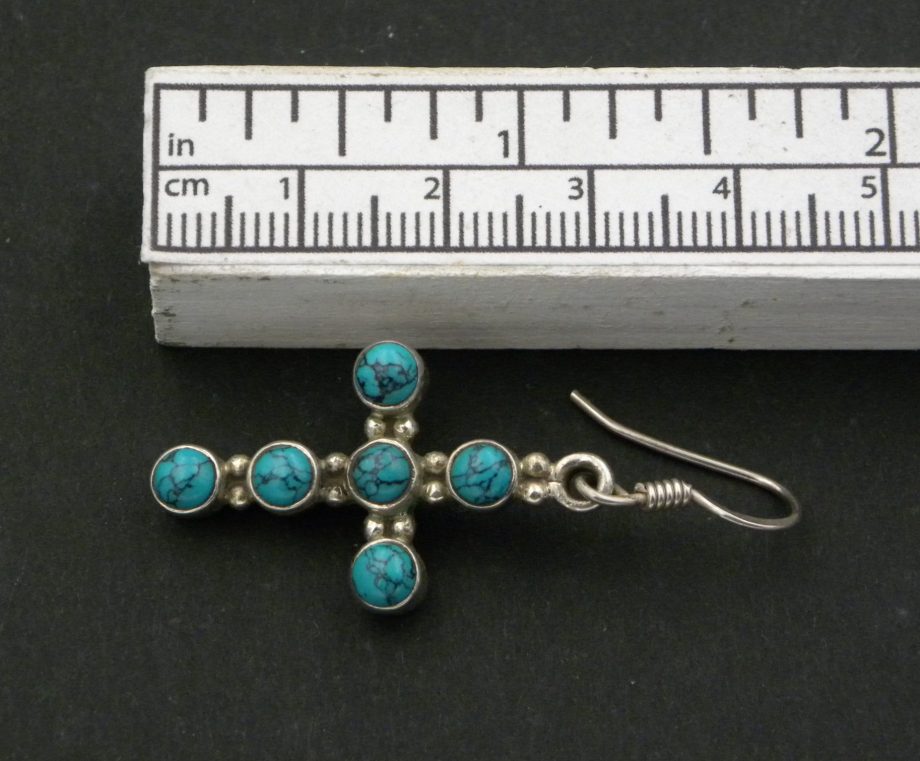 Blue Howlite Cross drop earrings