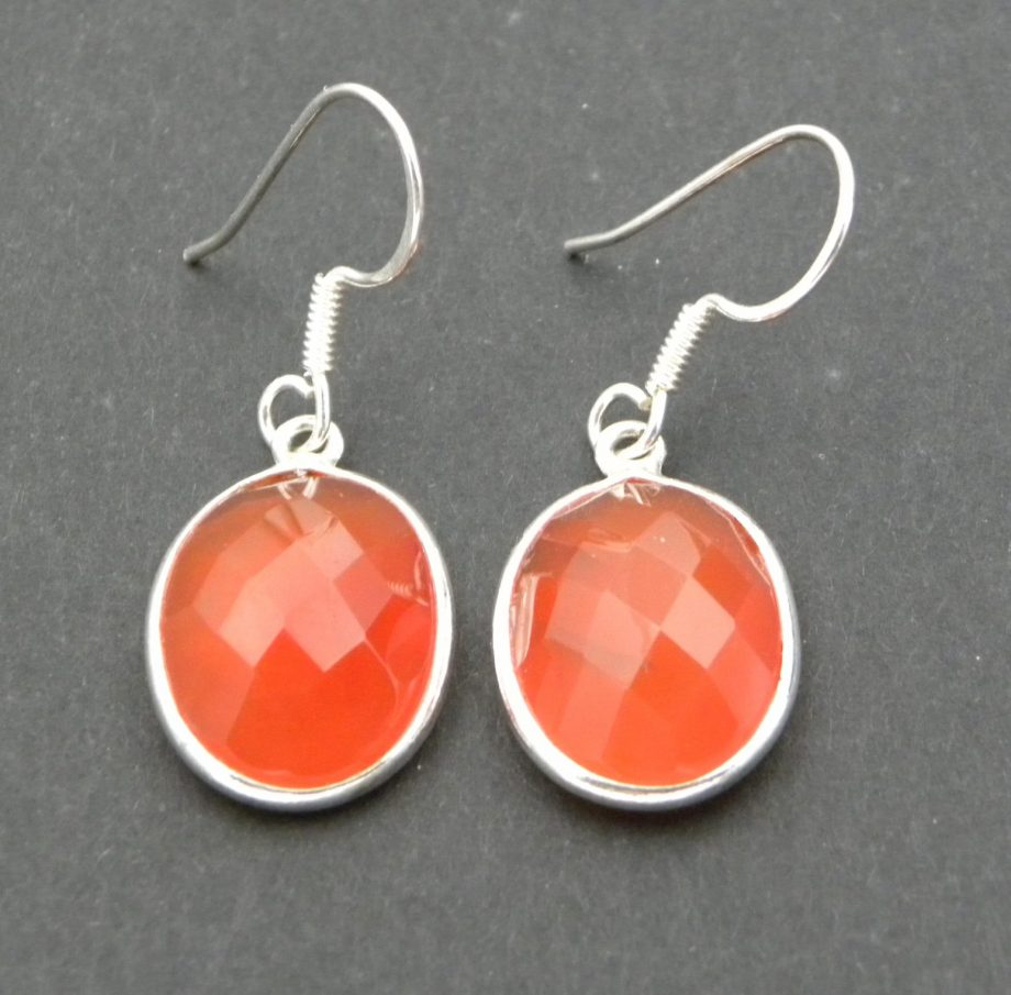 Faceted Carnelian Drop Earrings