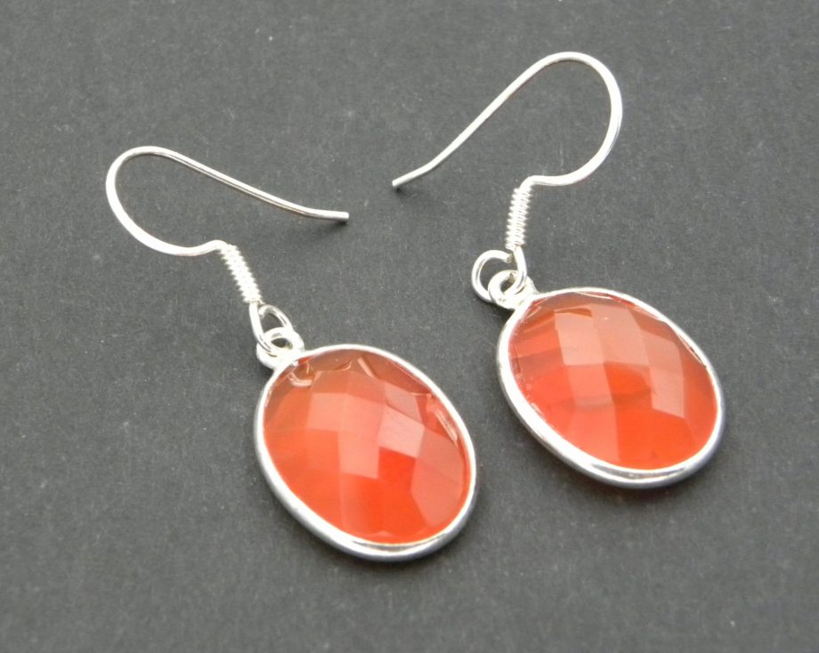 Faceted Carnelian Drop Earrings
