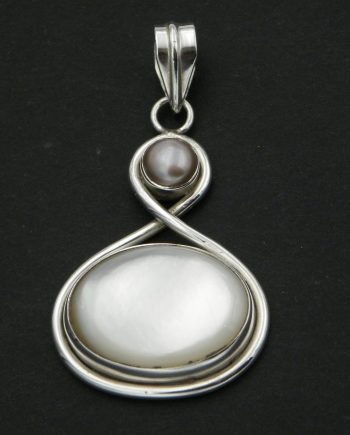 Mother Of Pearl & Freshwater Pearl Pendant