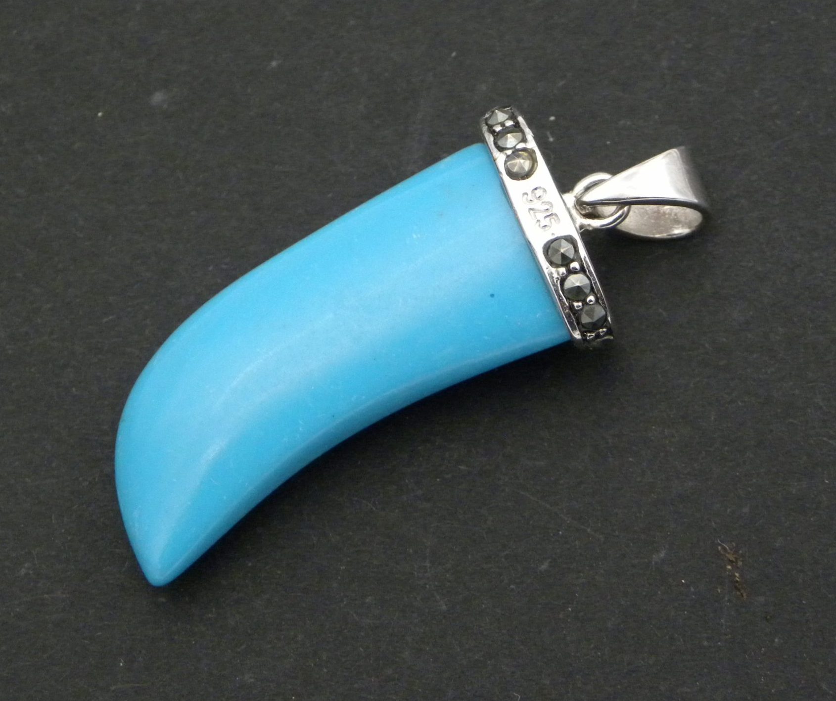 Blue Howlite 'Tooth' Pendant