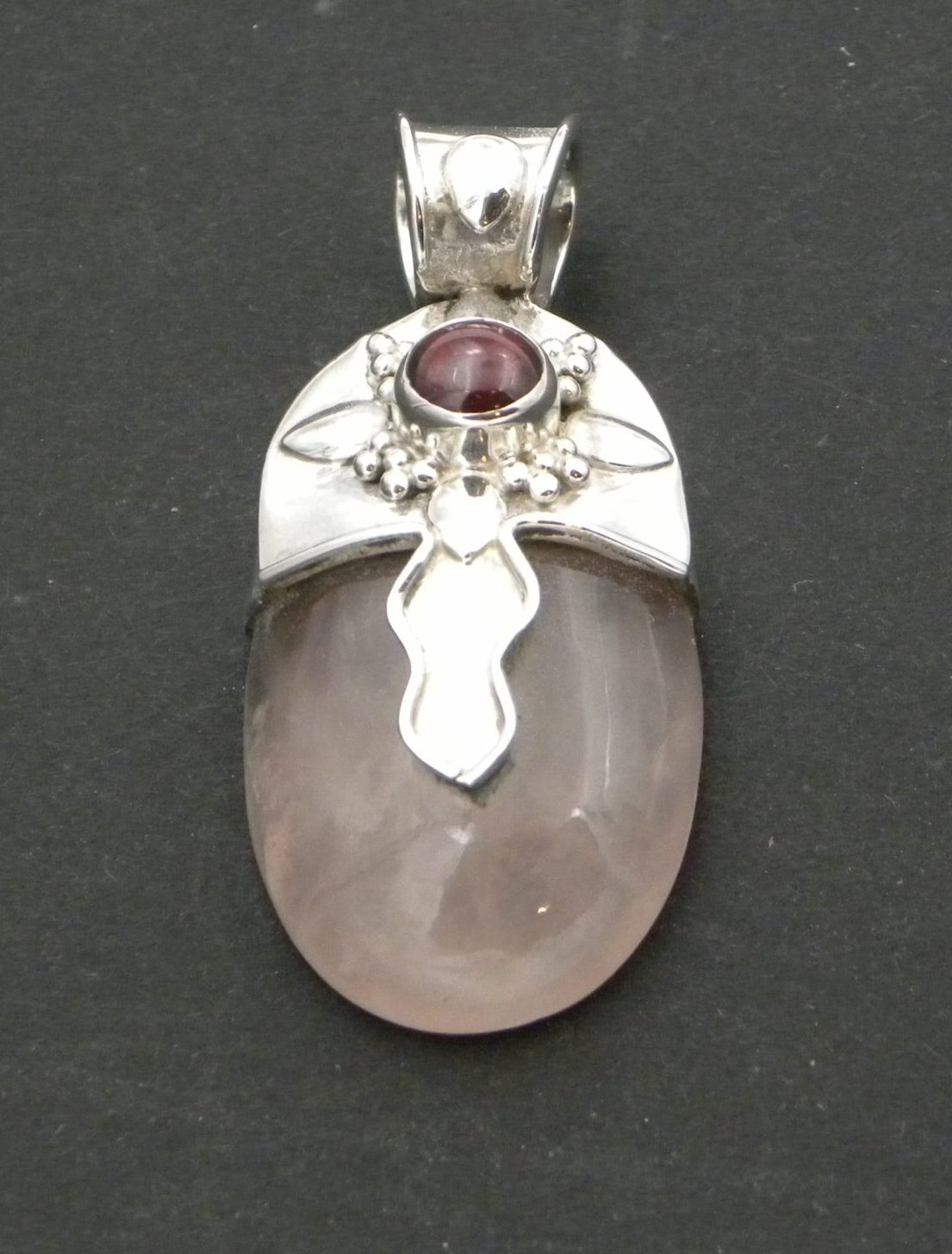 Rose Quartz & Garnet Pendant