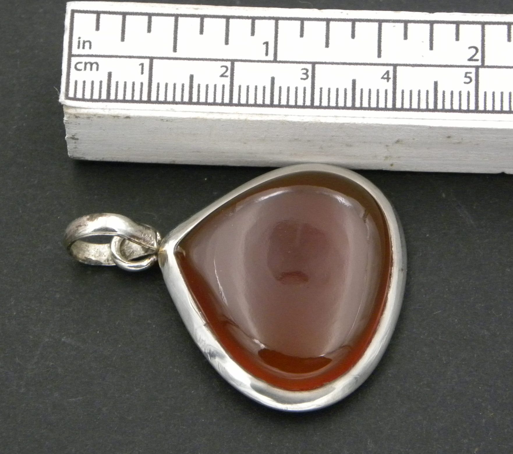 Carnelian Pendant with Sterling Silver Setting