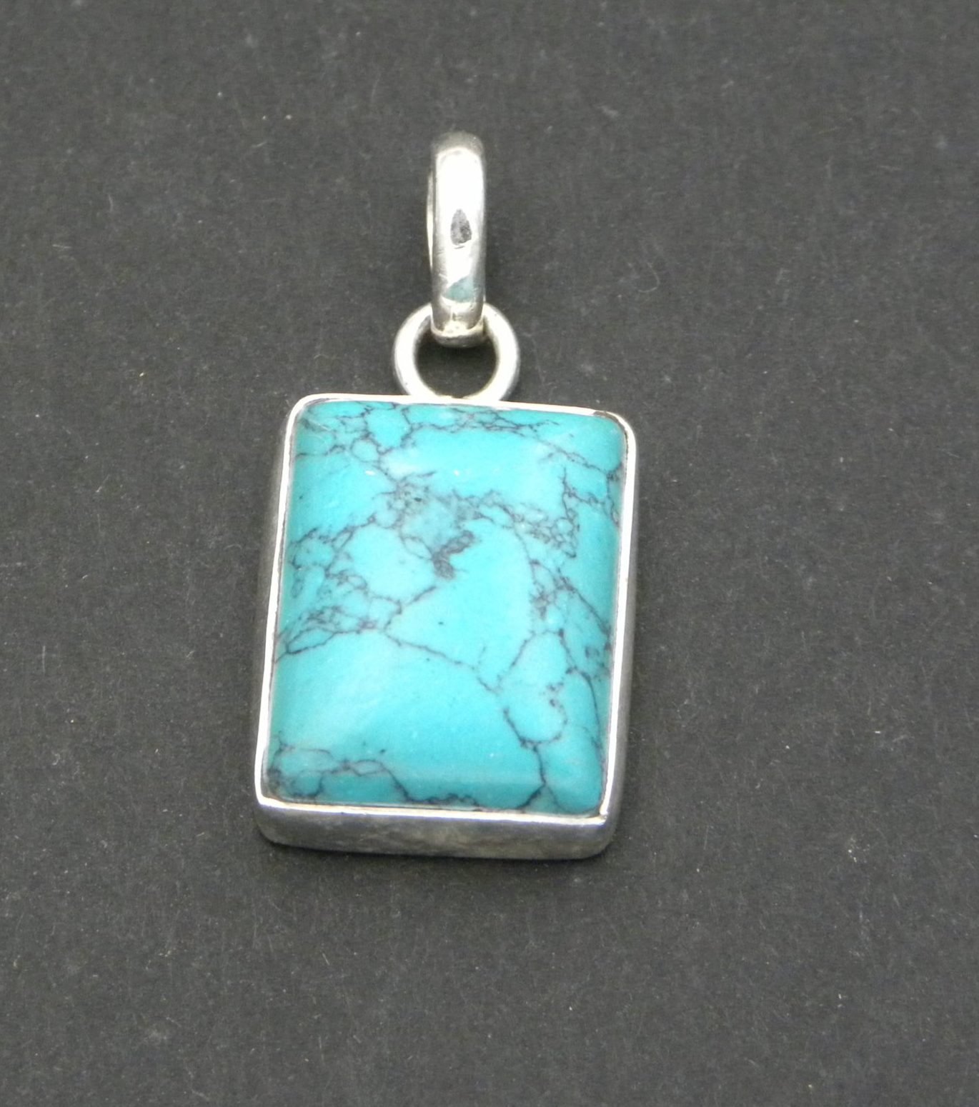Rectangular Blue Howlite Pendant