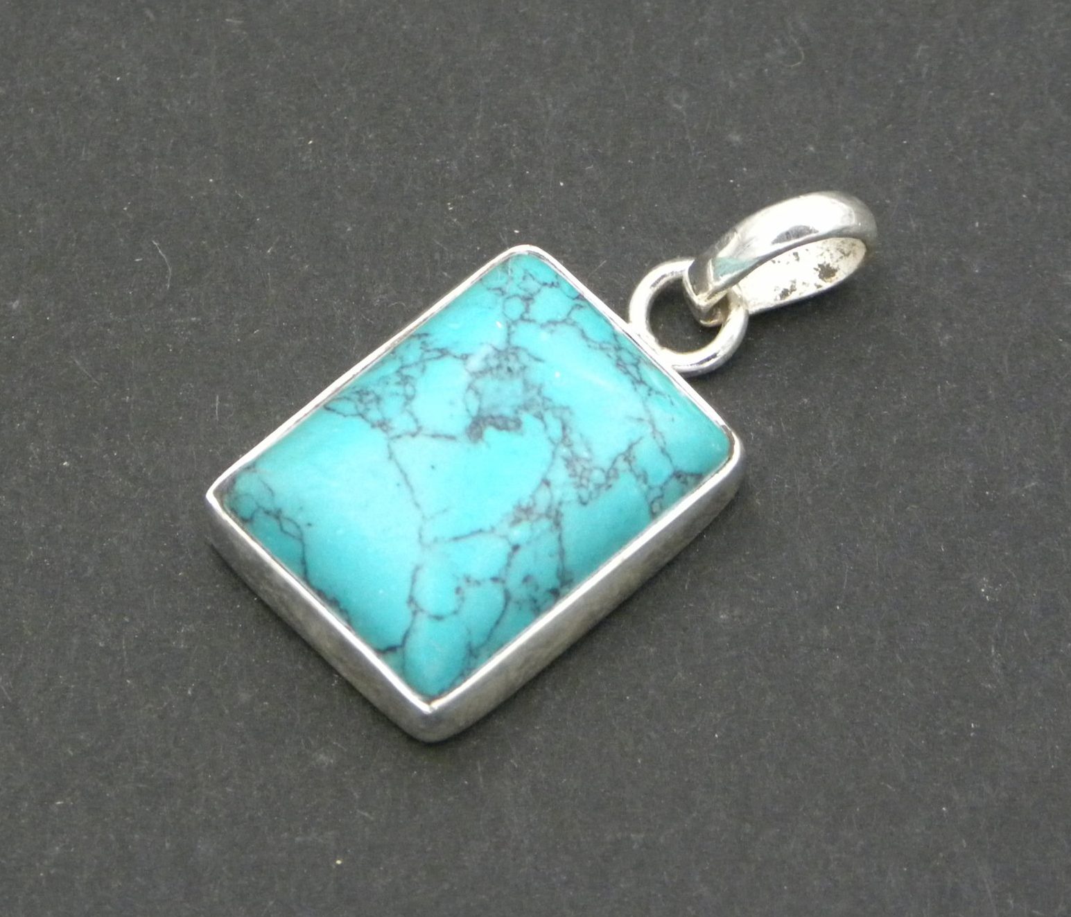 Rectangular Blue Howlite Pendant