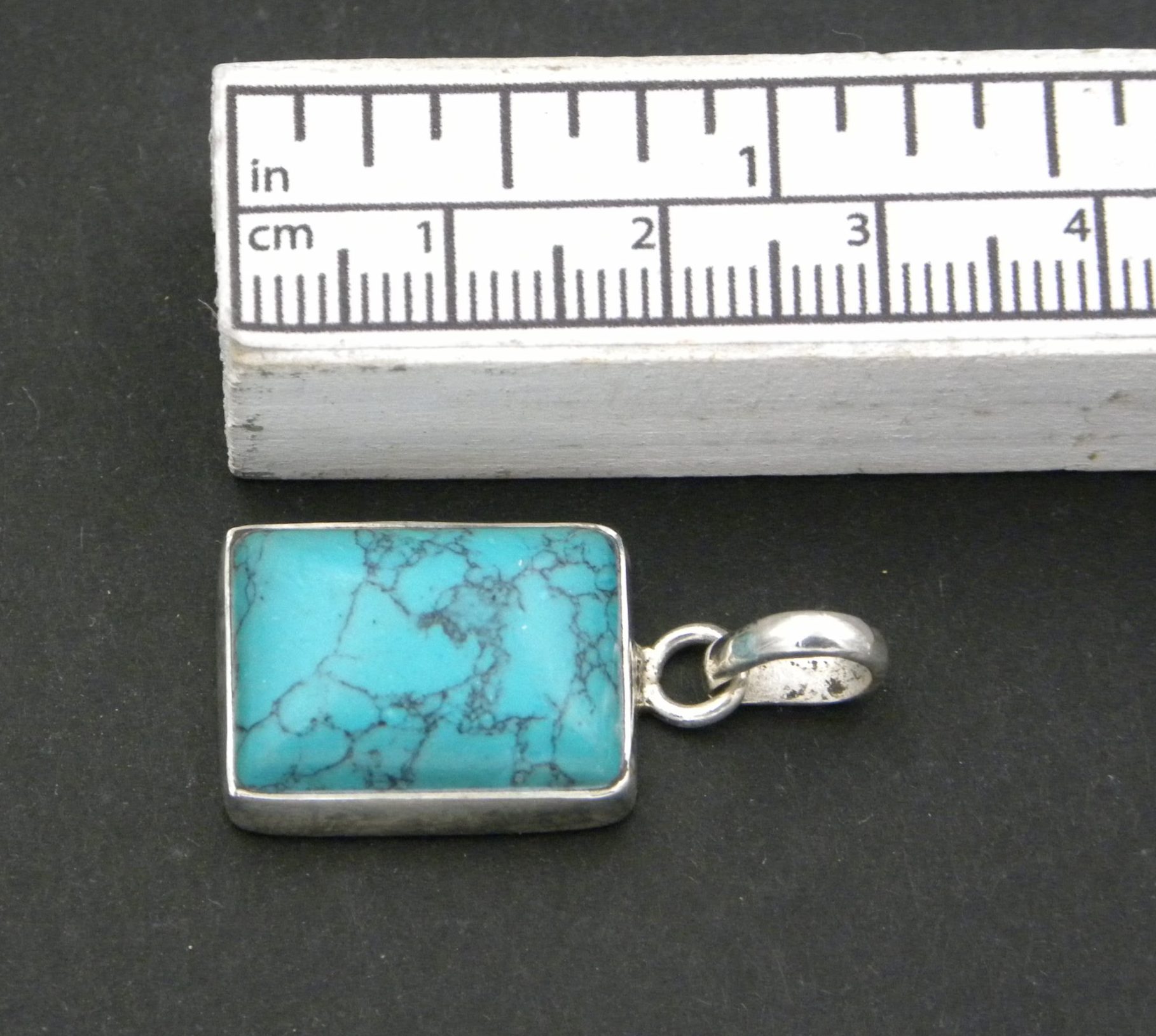 Rectangular Blue Howlite Pendant
