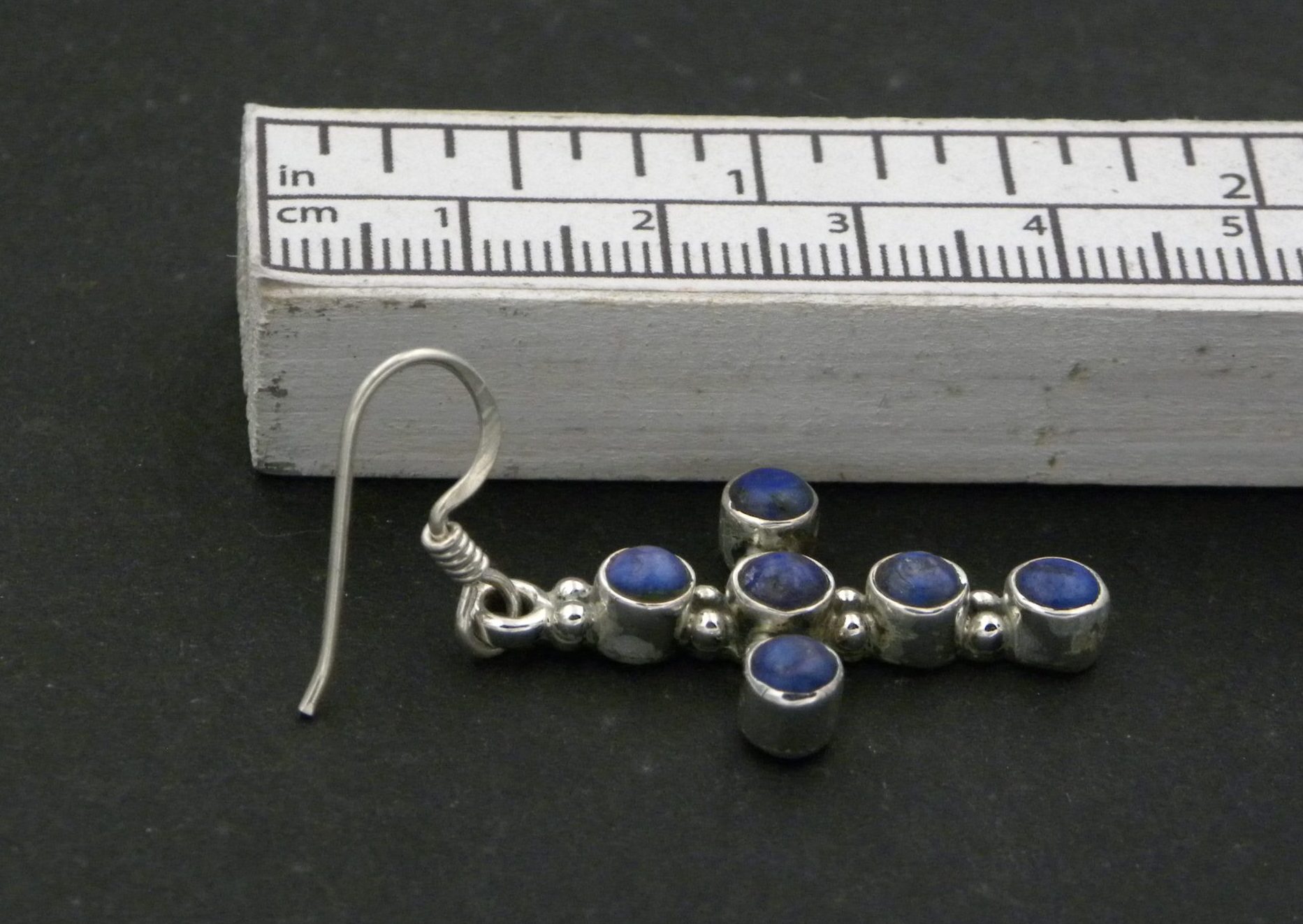 Lapis Lazuli Cross Earrings