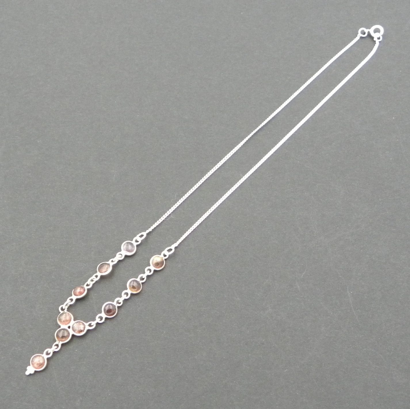 Pink Tourmaline Necklace set in Sterling Silver