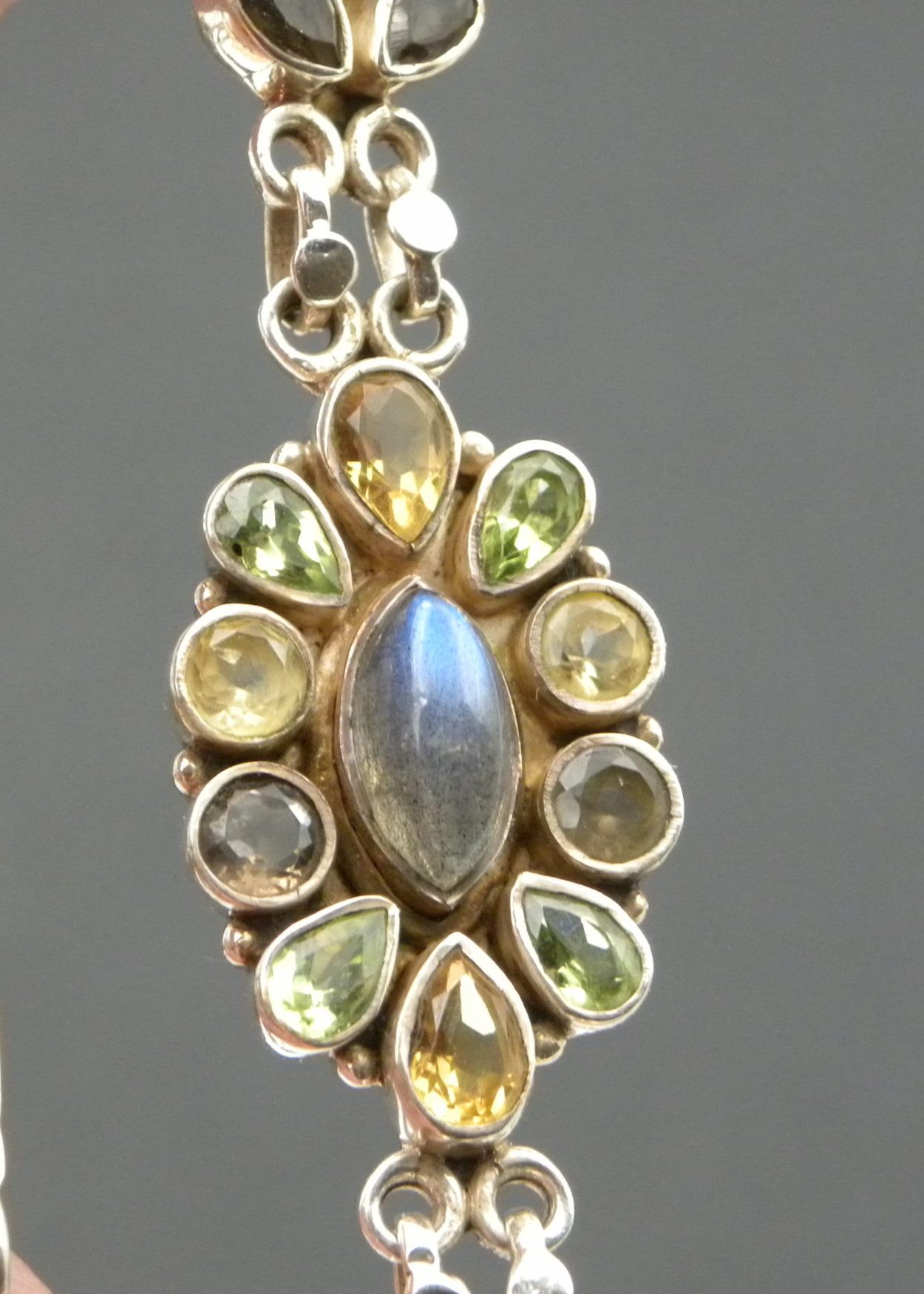 Mixed Gemstone Sterling Silver Bracelet