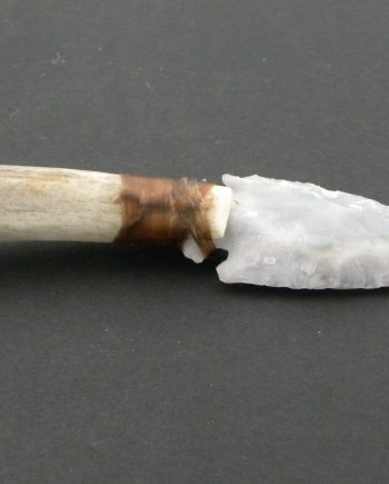 Replica stone age flint & deer antler knife