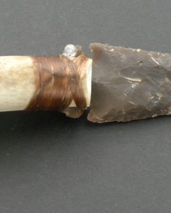 Flint Knife with a Deer Antler Handle